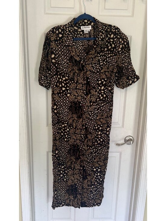 Liberty Fashions Dresses & Skirts - Vintage 90's Liberty Fashions Rayon Short Sleeve Maxi Length Dress Size XL